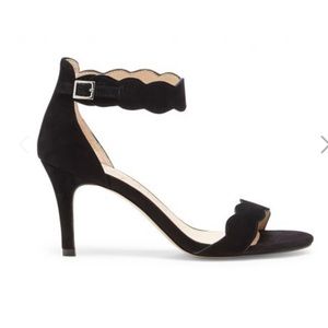 Sole Society “Pia” suede scallop detail sandal